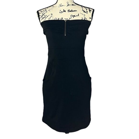 Hurley Black Strapless Bodycon Mini Dress, Medium - Picture 1 of 6
